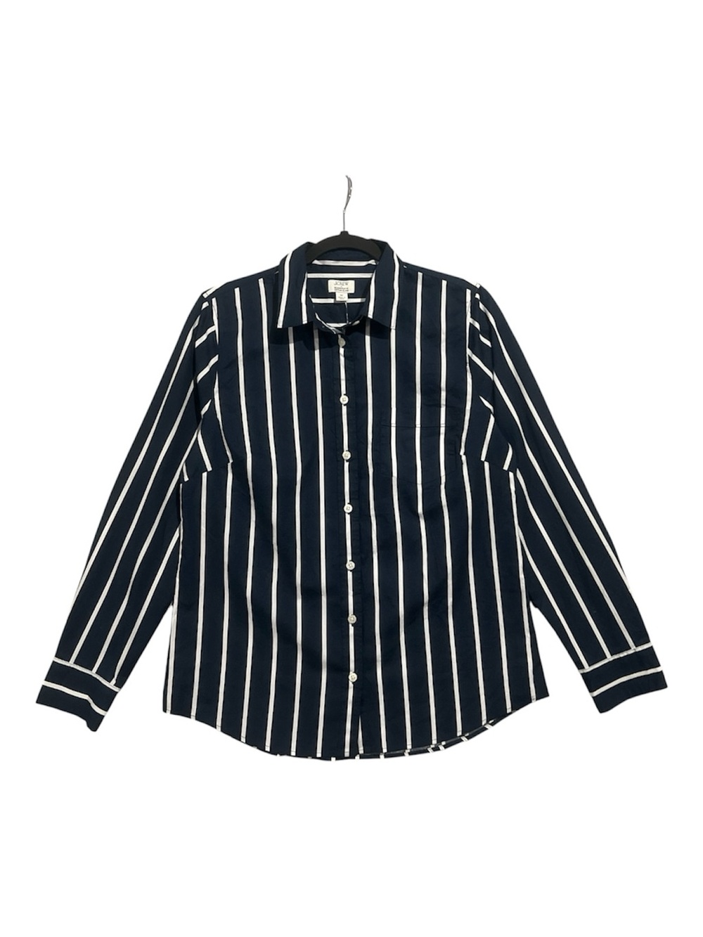 J.Crew Lightweight Cotton-blend Shirt in Signature Fit Womens Medium Blue Stripe